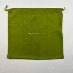 Tory Burch Olive Green drawstring dust bag 15”X13.5”